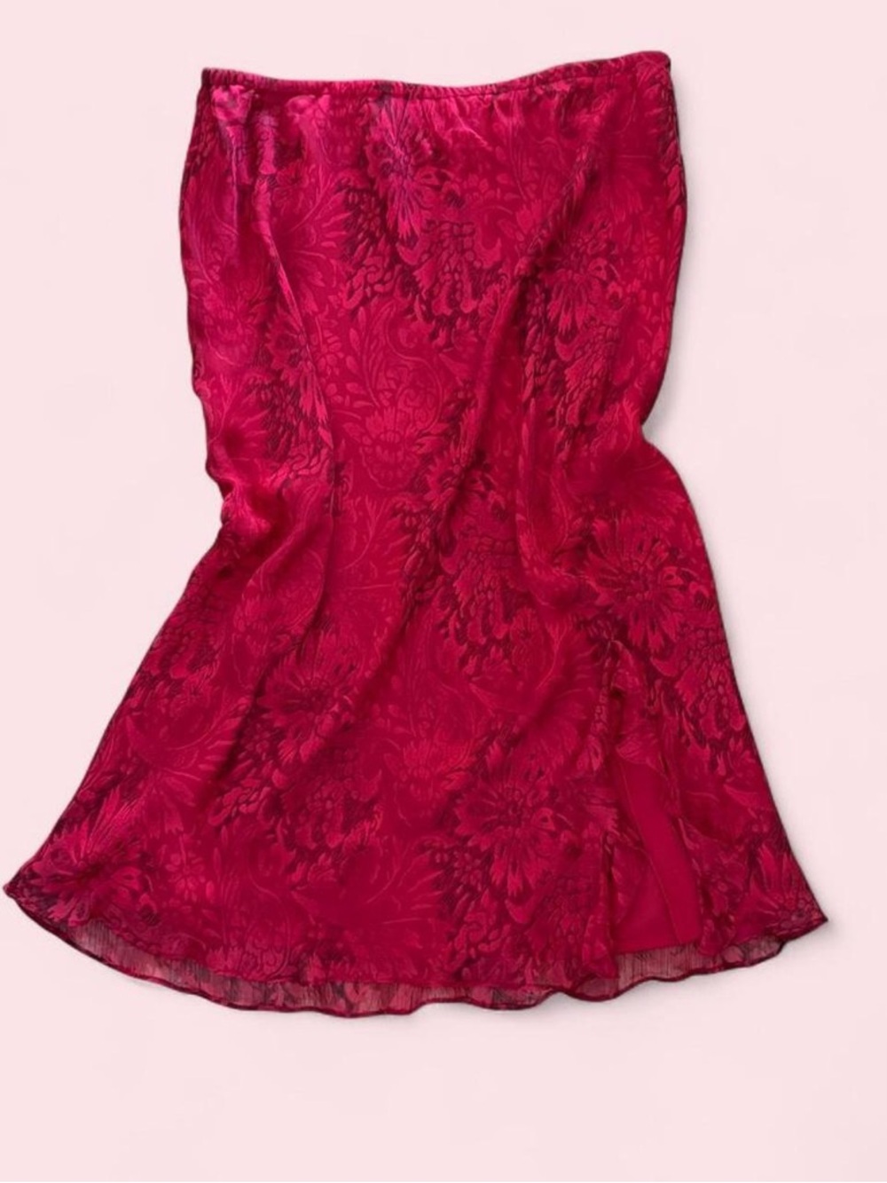 Women's Red Floral Maxi Skirt fits medium and low rise small too